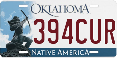 OK license plate 394CUR