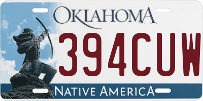 OK license plate 394CUW