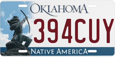 OK license plate 394CUY