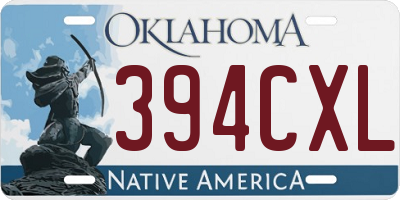 OK license plate 394CXL