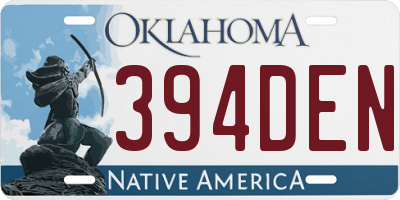 OK license plate 394DEN