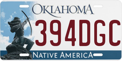 OK license plate 394DGC