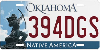 OK license plate 394DGS