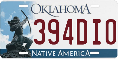OK license plate 394DIO