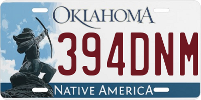 OK license plate 394DNM