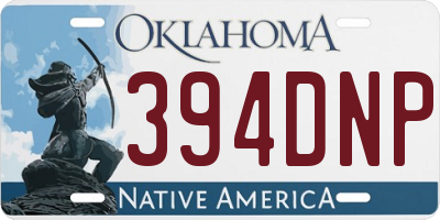 OK license plate 394DNP