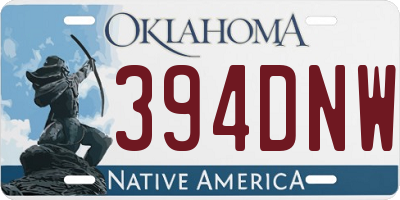 OK license plate 394DNW