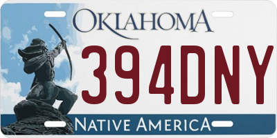 OK license plate 394DNY