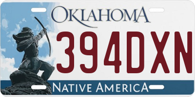 OK license plate 394DXN