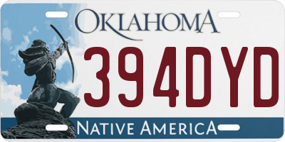 OK license plate 394DYD