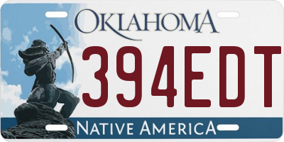 OK license plate 394EDT