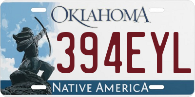 OK license plate 394EYL