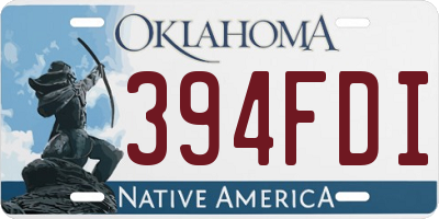 OK license plate 394FDI