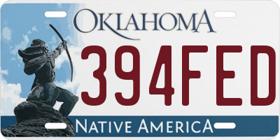 OK license plate 394FED
