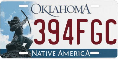 OK license plate 394FGC
