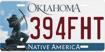 OK license plate 394FHT