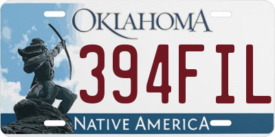 OK license plate 394FIL