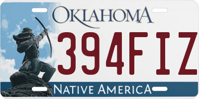 OK license plate 394FIZ