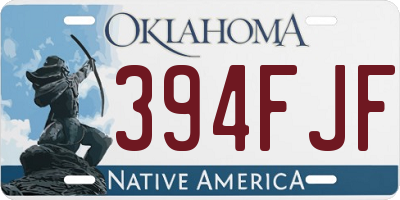 OK license plate 394FJF