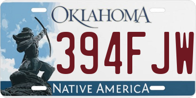 OK license plate 394FJW