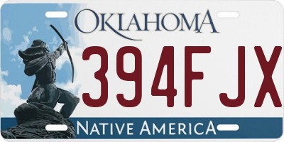 OK license plate 394FJX