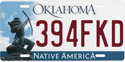 OK license plate 394FKD