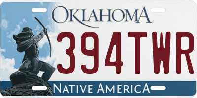OK license plate 394TWR