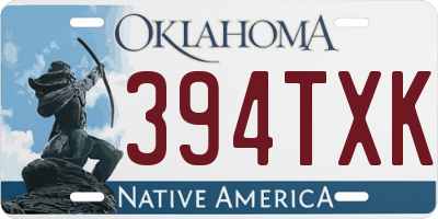 OK license plate 394TXK