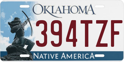 OK license plate 394TZF