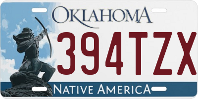 OK license plate 394TZX