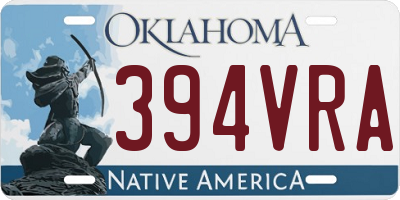 OK license plate 394VRA