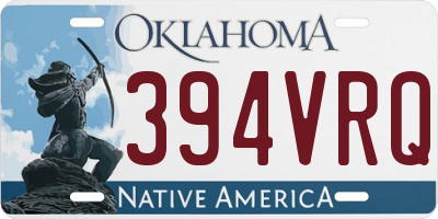 OK license plate 394VRQ
