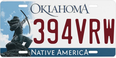 OK license plate 394VRW