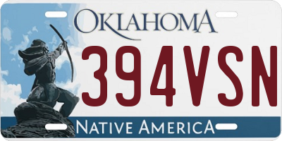 OK license plate 394VSN