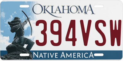 OK license plate 394VSW
