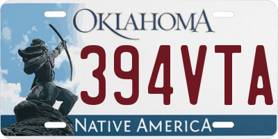 OK license plate 394VTA