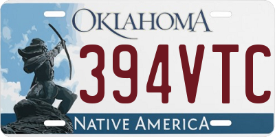 OK license plate 394VTC