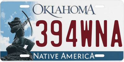OK license plate 394WNA