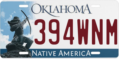 OK license plate 394WNM