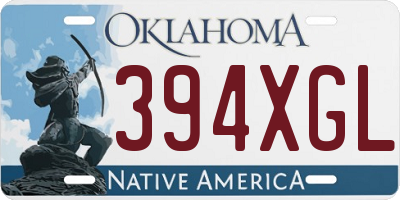 OK license plate 394XGL