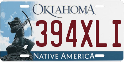 OK license plate 394XLI