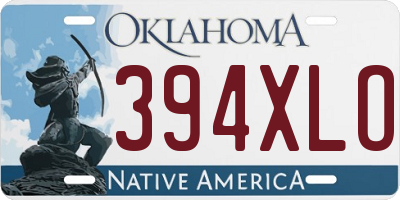 OK license plate 394XLO