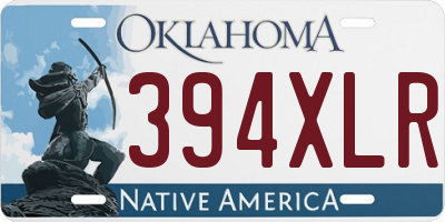 OK license plate 394XLR