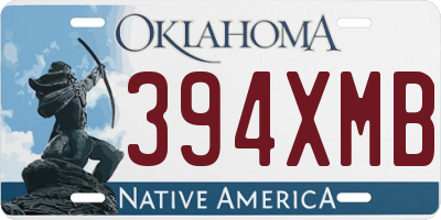 OK license plate 394XMB