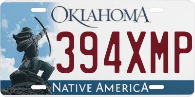 OK license plate 394XMP