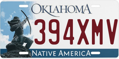 OK license plate 394XMV