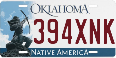OK license plate 394XNK