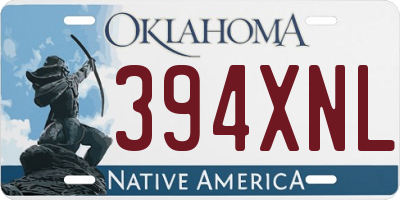 OK license plate 394XNL