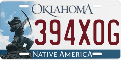 OK license plate 394XOG
