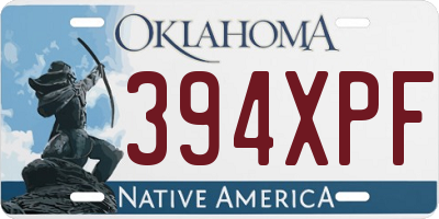 OK license plate 394XPF